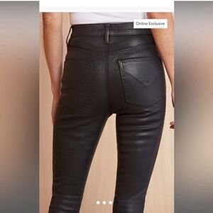 Hudson centerfold extra high rise black shine denim 27